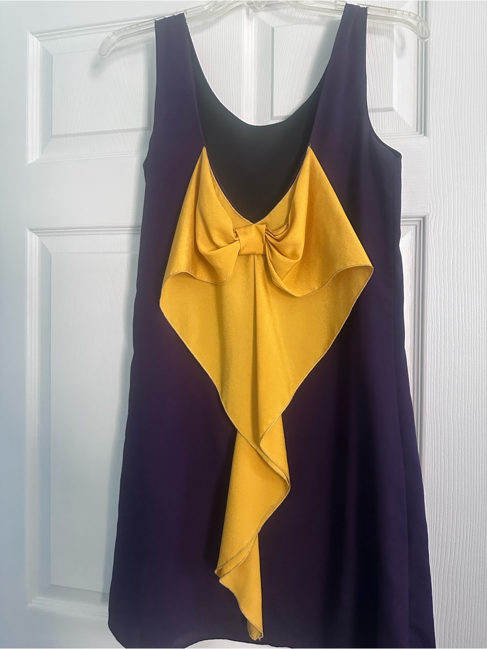 Purple/Gold dress with bow back